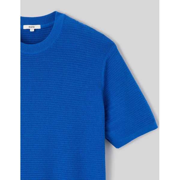 T-shirt maille fantaisie Bleu foncé