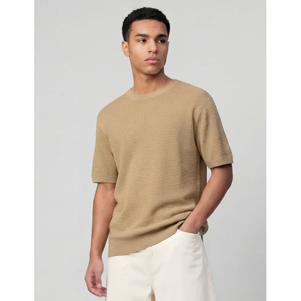 T-shirt maille fantaisie Marron