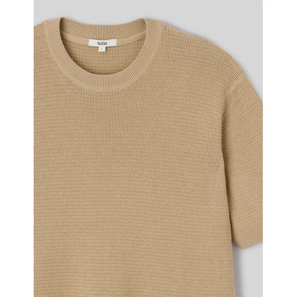 T-shirt maille fantaisie Marron