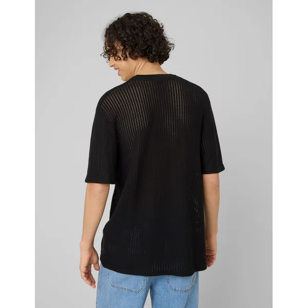 T-shirt maille filet Noir