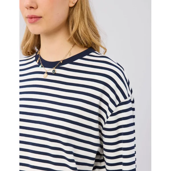 T-shirt manches longues rayé Bleu foncé
