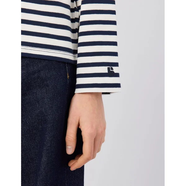 T-shirt manches longues rayé Bleu foncé