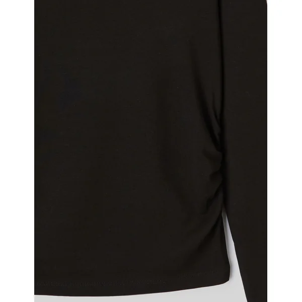 T-shirt manches longues à fronces Noir