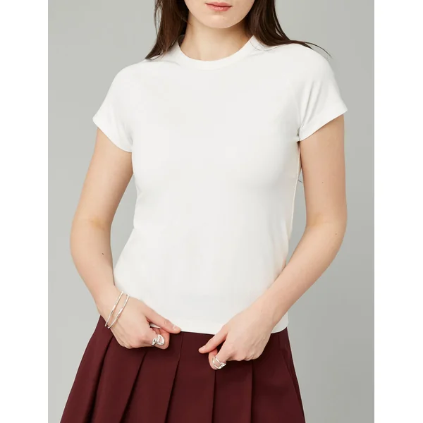 T-shirt manches raglan Blanc écru