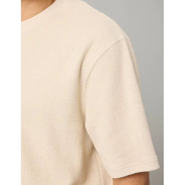 T-shirt matière fantaisie Blanc cassé