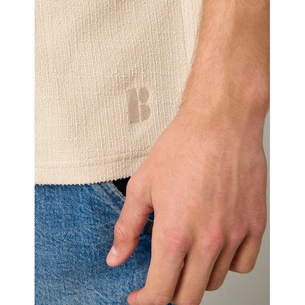 T-shirt matière fantaisie Blanc cassé