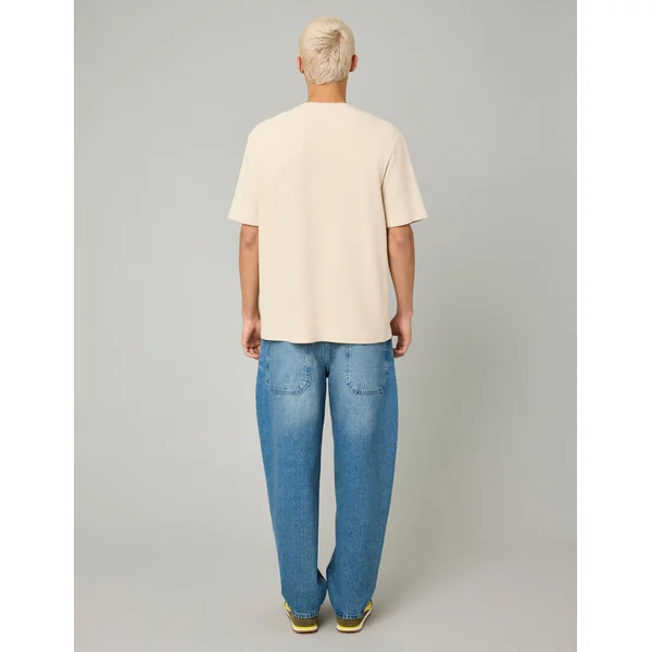 T-shirt matière fantaisie Blanc cassé