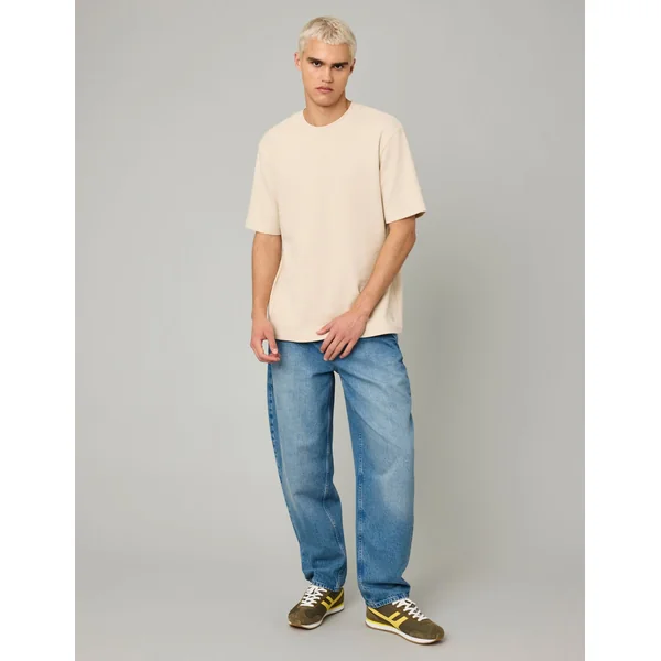 T-shirt matière fantaisie Blanc cassé