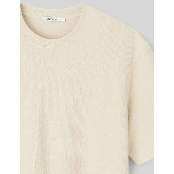 T-shirt matière fantaisie Blanc cassé