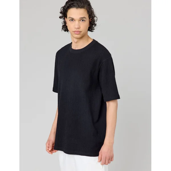 T-shirt matière fantaisie Noir
