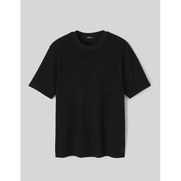 T-shirt matière fantaisie Noir