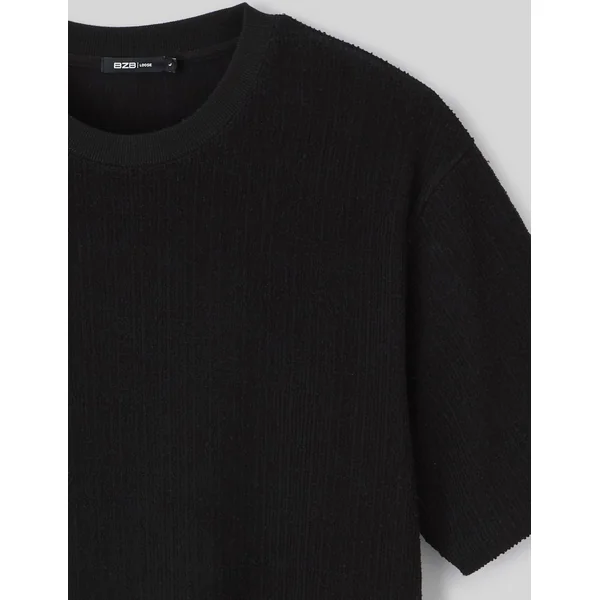 T-shirt matière fantaisie Noir