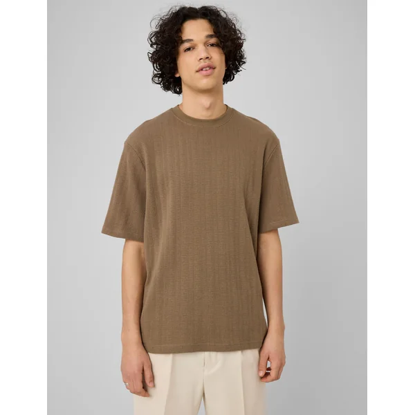 T-shirt matière fantaisie Vert Kaki