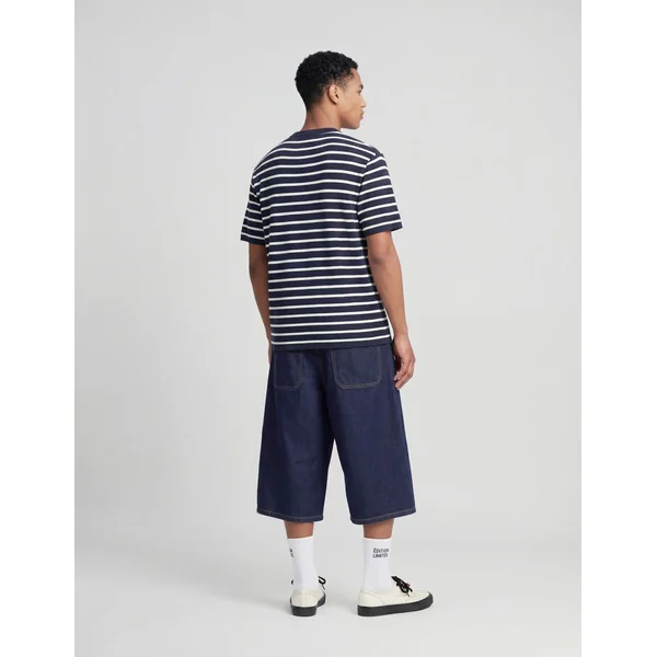 T-shirt matière gaufrée Bleu foncé