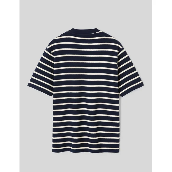 T-shirt matière gaufrée Bleu foncé