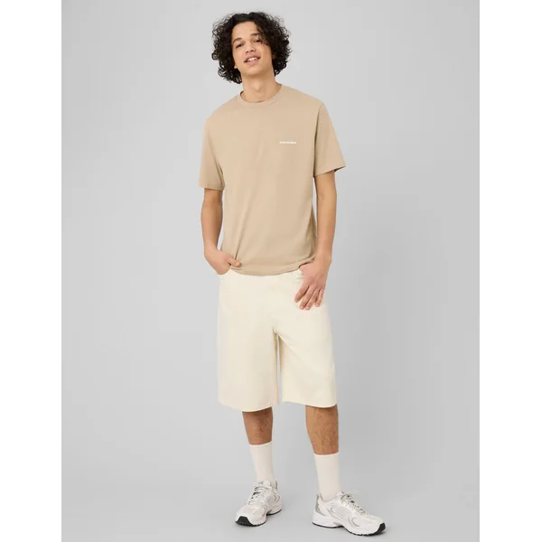 T-shirt message poitrine Beige