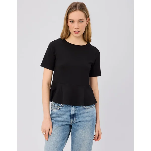 T-shirt péplum Noir