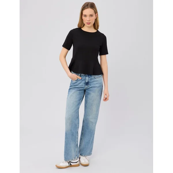 T-shirt péplum Noir