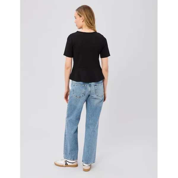 T-shirt péplum Noir