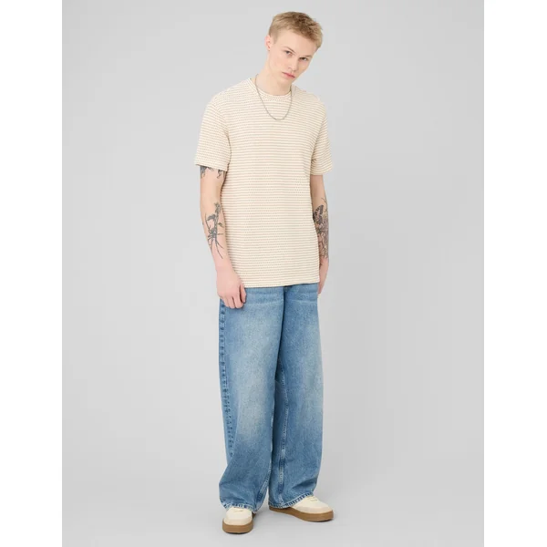 T-shirt rayures tricot Beige