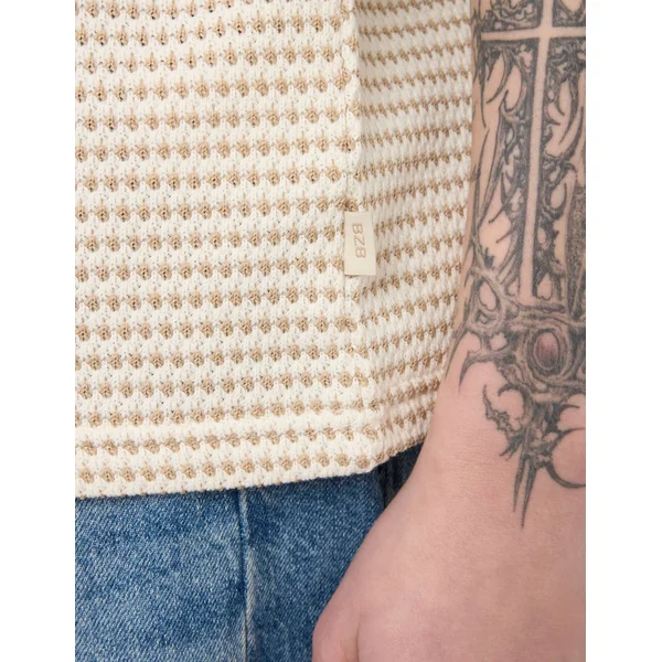 T-shirt rayures tricot Beige