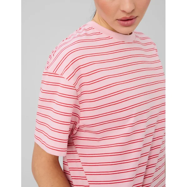 T-shirt rayé et imprimé Rose