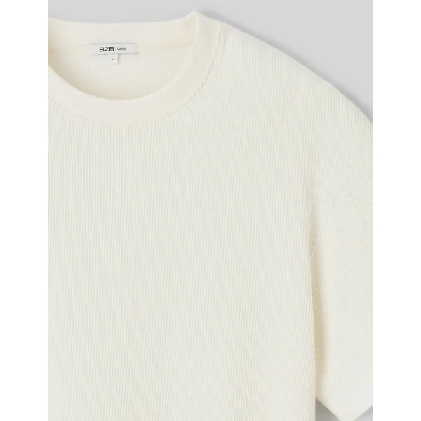 T-shirt reliéfé Blanc écru
