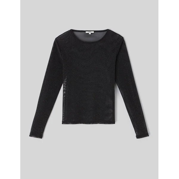 T-shirt resille pailleté Noir