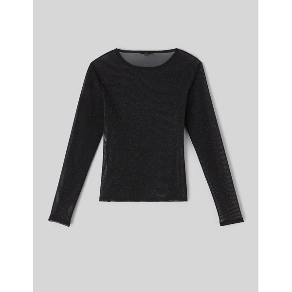 T-shirt resille pailleté Noir