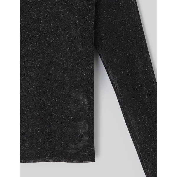 T-shirt resille pailleté Noir
