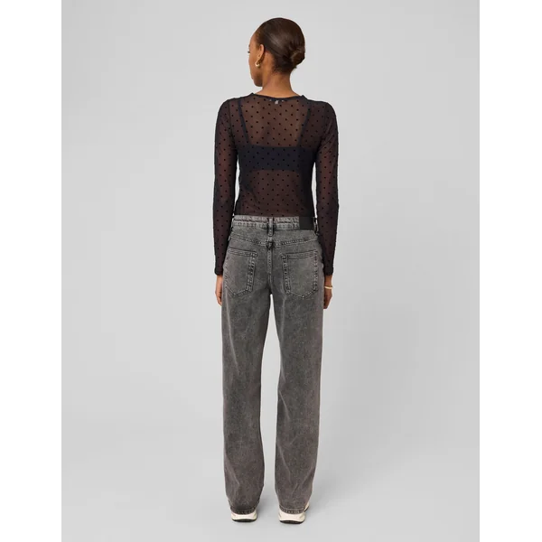 T-shirt résillé imprimé flock Gris foncé