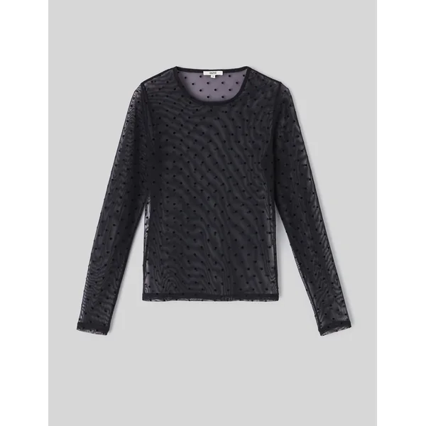 T-shirt résillé imprimé flock Gris foncé