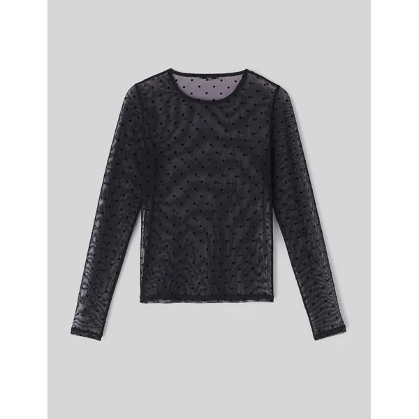 T-shirt résillé imprimé flock Gris foncé