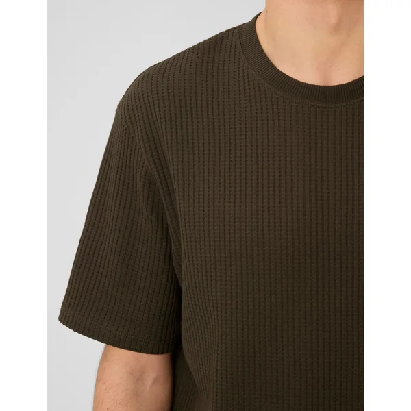 T-shirt texturé Kaki foncé