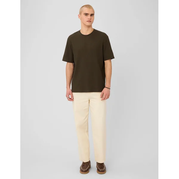 T-shirt texturé Kaki foncé