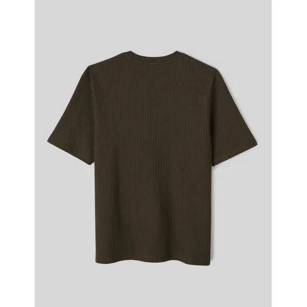 T-shirt texturé Kaki foncé
