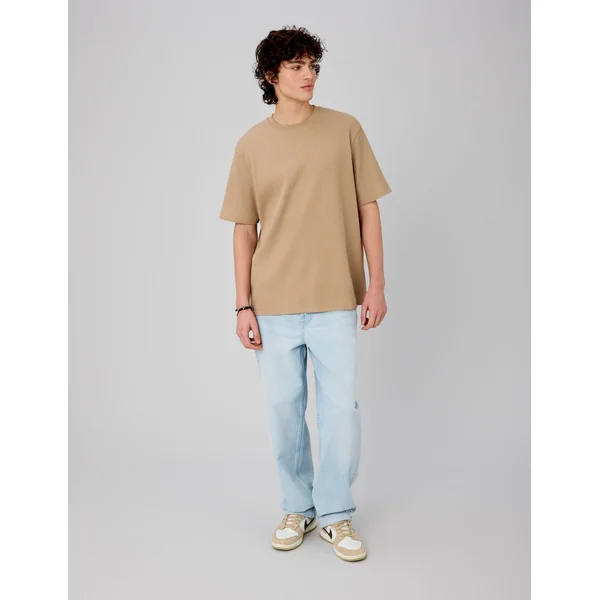 T-shirt texturé Marron