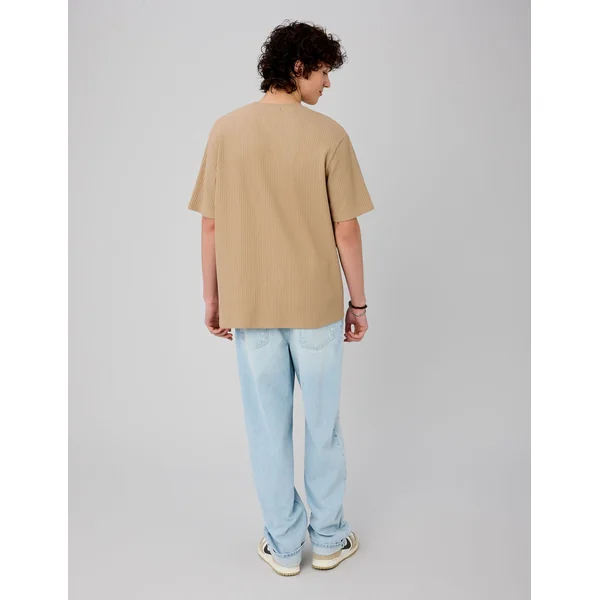 T-shirt texturé Marron