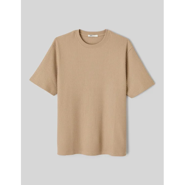 T-shirt texturé Marron