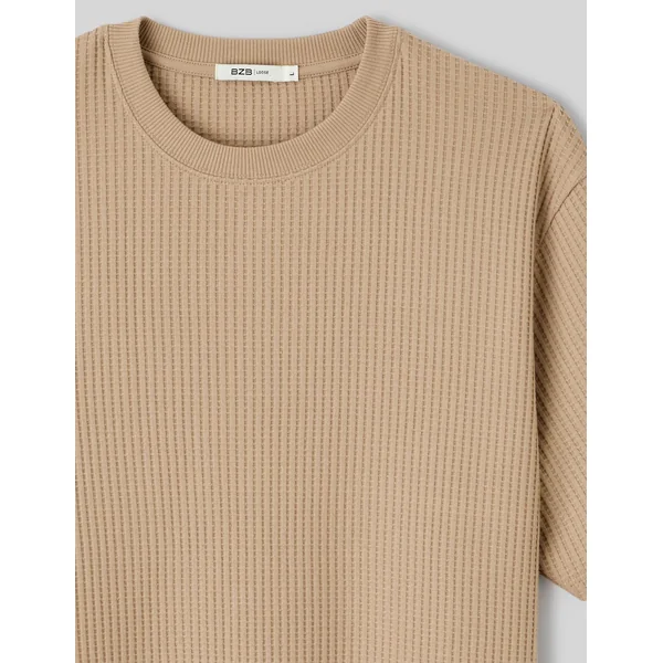 T-shirt texturé Marron