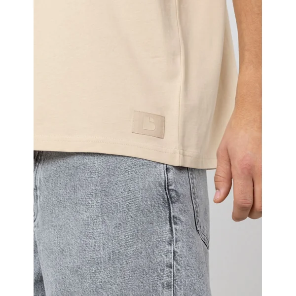 T-shirt uni et logo Blanc cassé