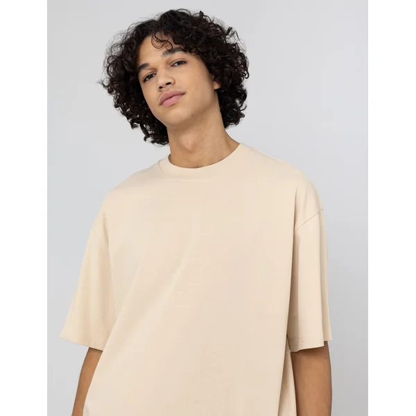 T-shirt uni et logo Blanc cassé