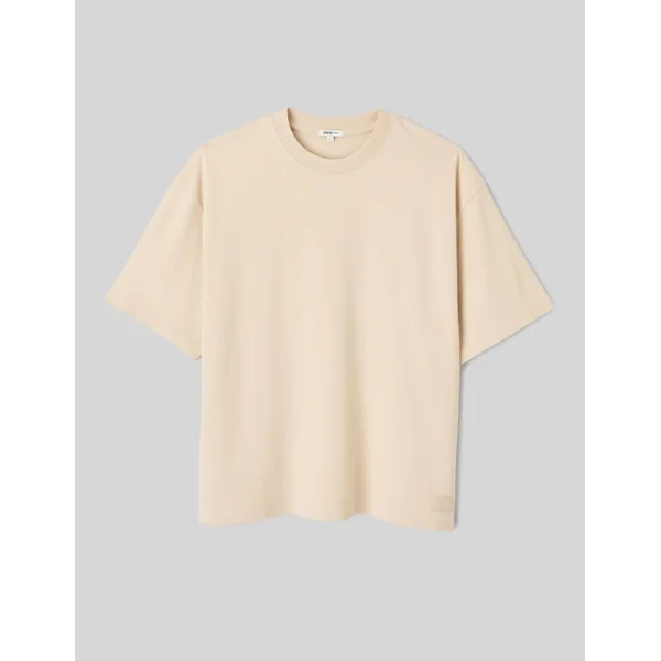 T-shirt uni et logo Blanc cassé