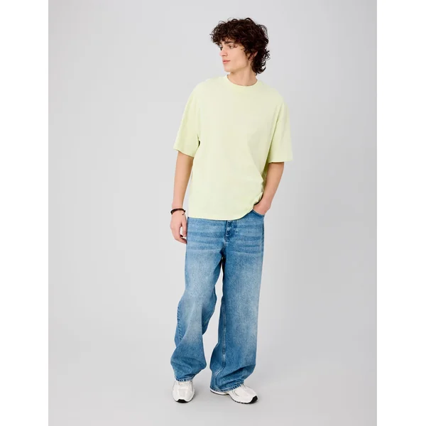 T-shirt uni et logo Jaune