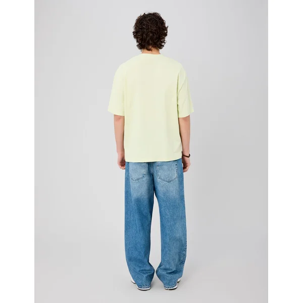 T-shirt uni et logo Jaune