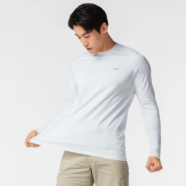 T-shirt voile anti-uv manches longues sailing 500 homme, blanc