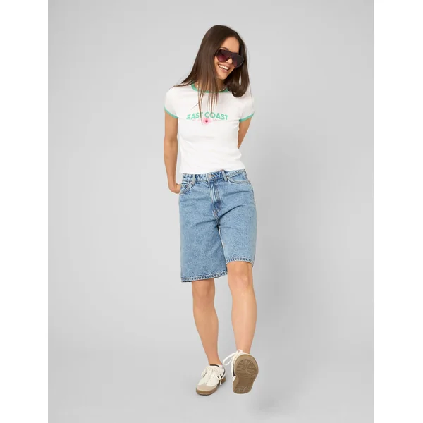 T-shirt à bords contrastants Blanc
