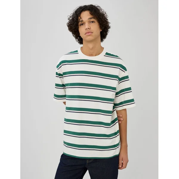 T-shirt à rayures Vert