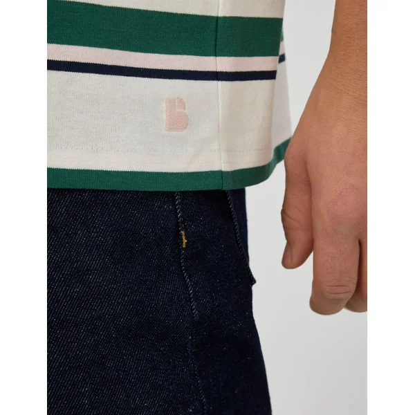 T-shirt à rayures Vert