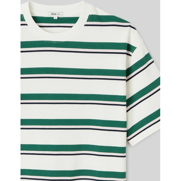 T-shirt à rayures Vert